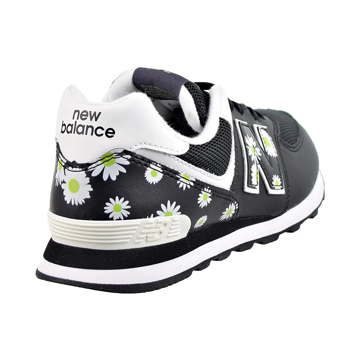 New Balance 574 Big Kids' Shoes Black-White Best Running Shoes For Shin Pain