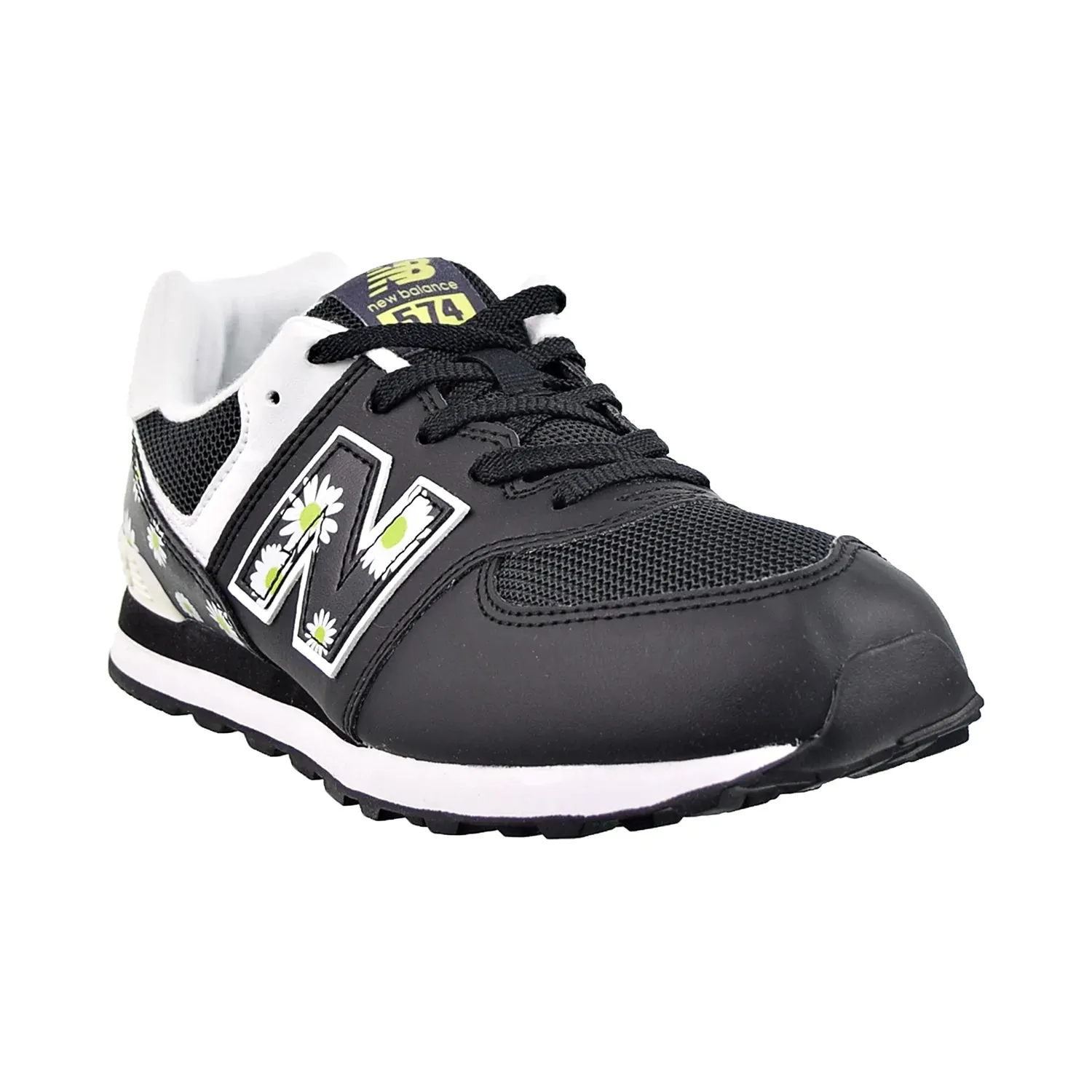 New Balance 574 Big Kids' Shoes Black-White Running Shoes Support Ankle