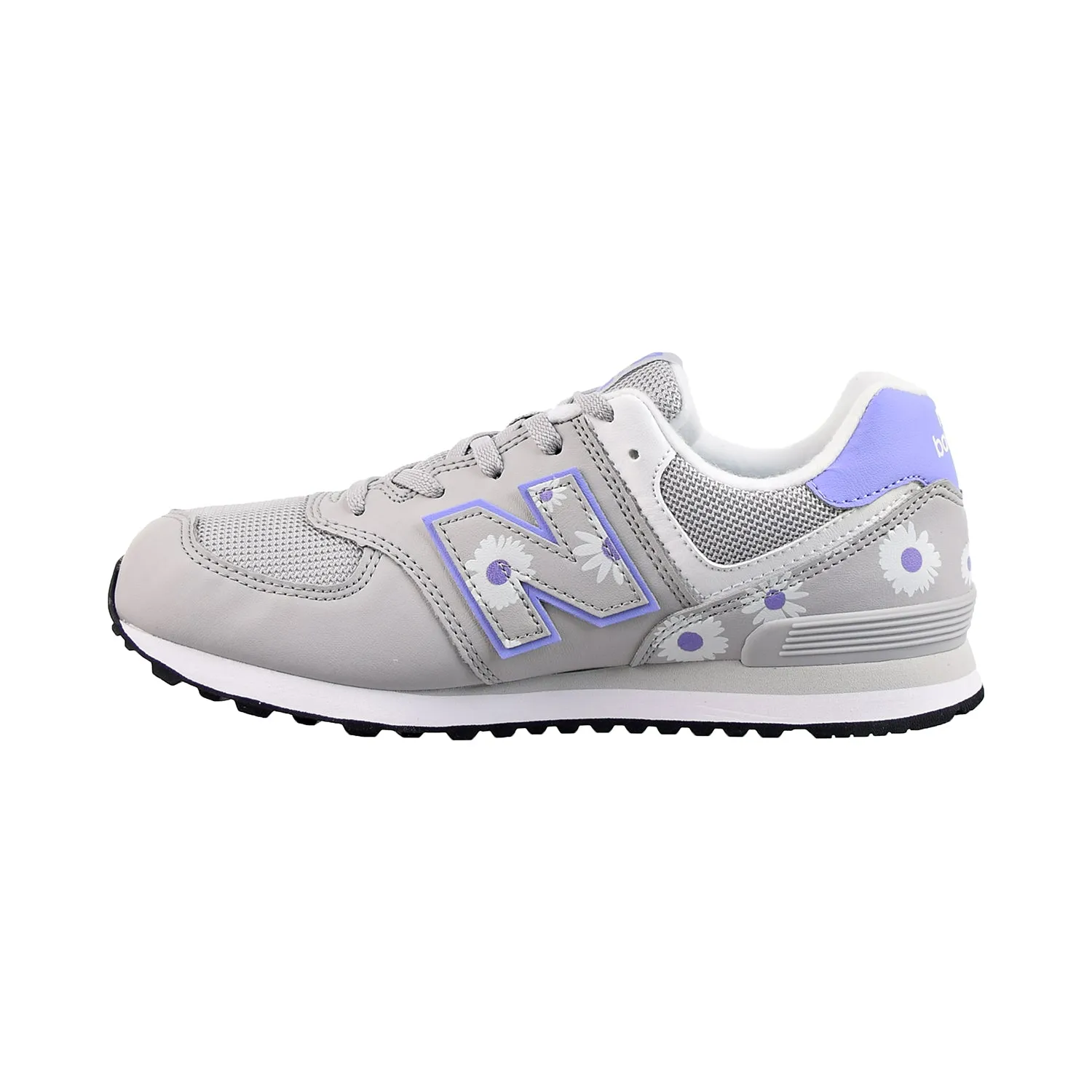 New Balance 574 Big Kids' Shoes Grey-Purple Trail Running Shoes Uk Sale