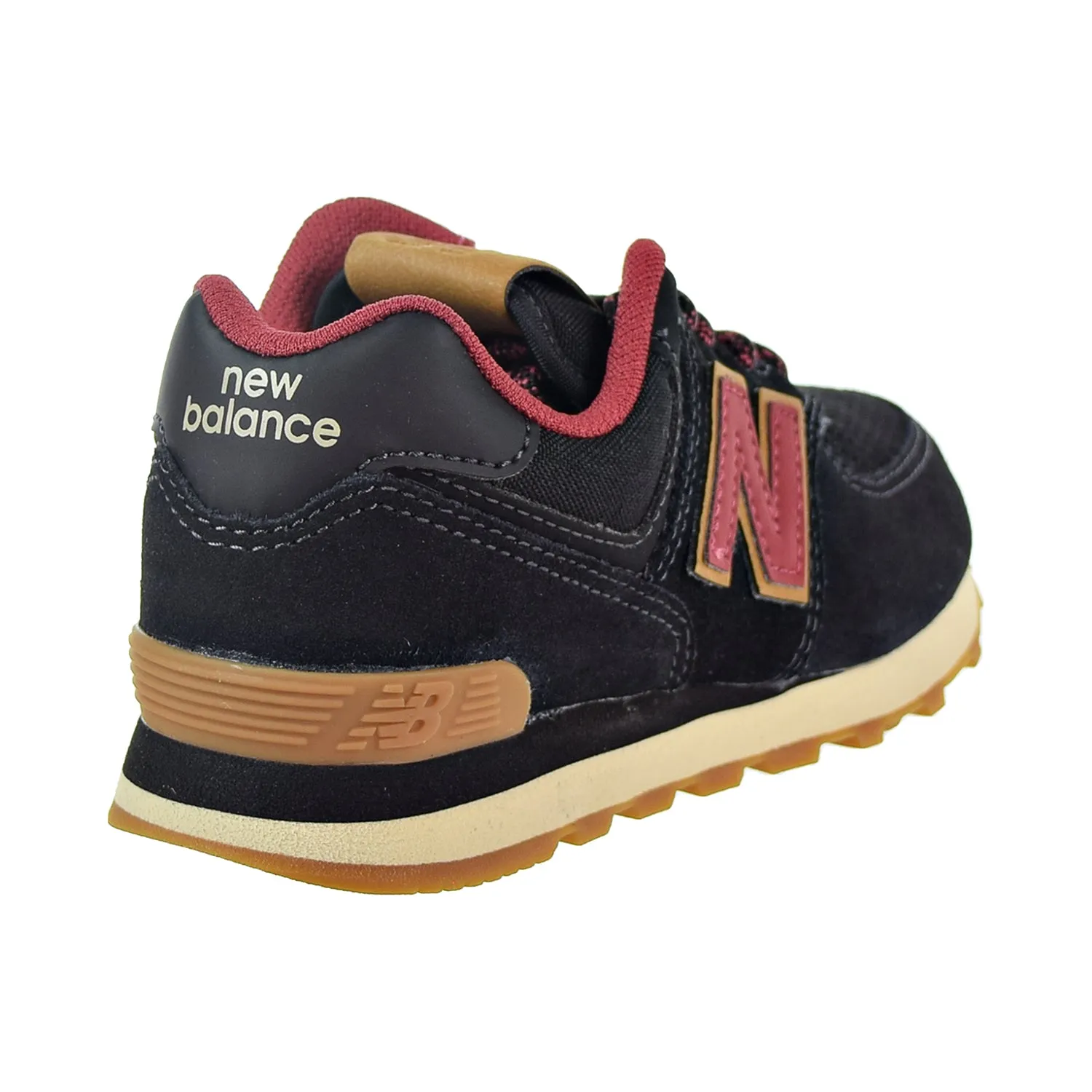 New Balance 574 Little Kids' Shoes Black/Earth Red Running Shoe Sales Near Me