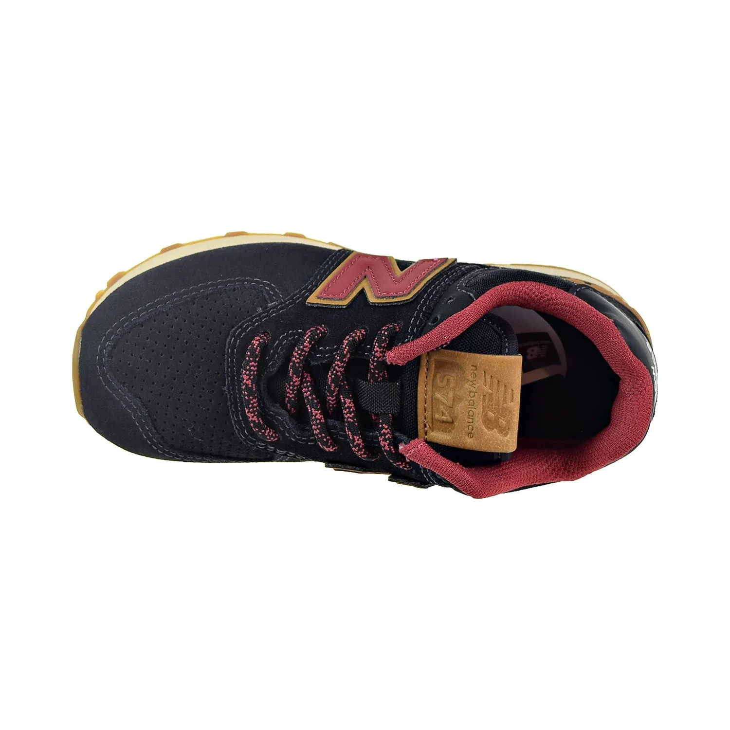 New Balance 574 Little Kids' Shoes Black/Earth Red Glycerin 20 Neutral Running Shoe