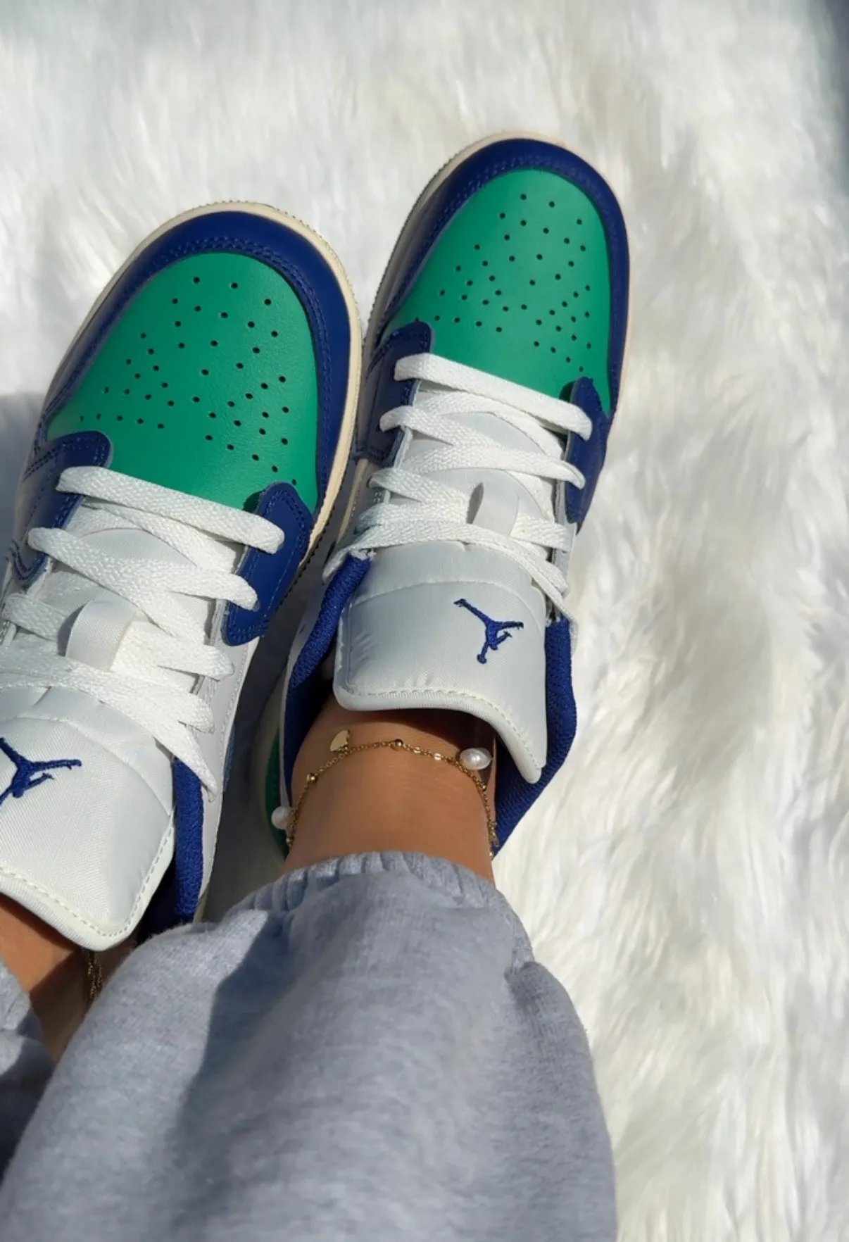 Adidas Shoes And Outfit NEW Blue & Green Swarovski Womens Air Jordan 1 Low Shoes