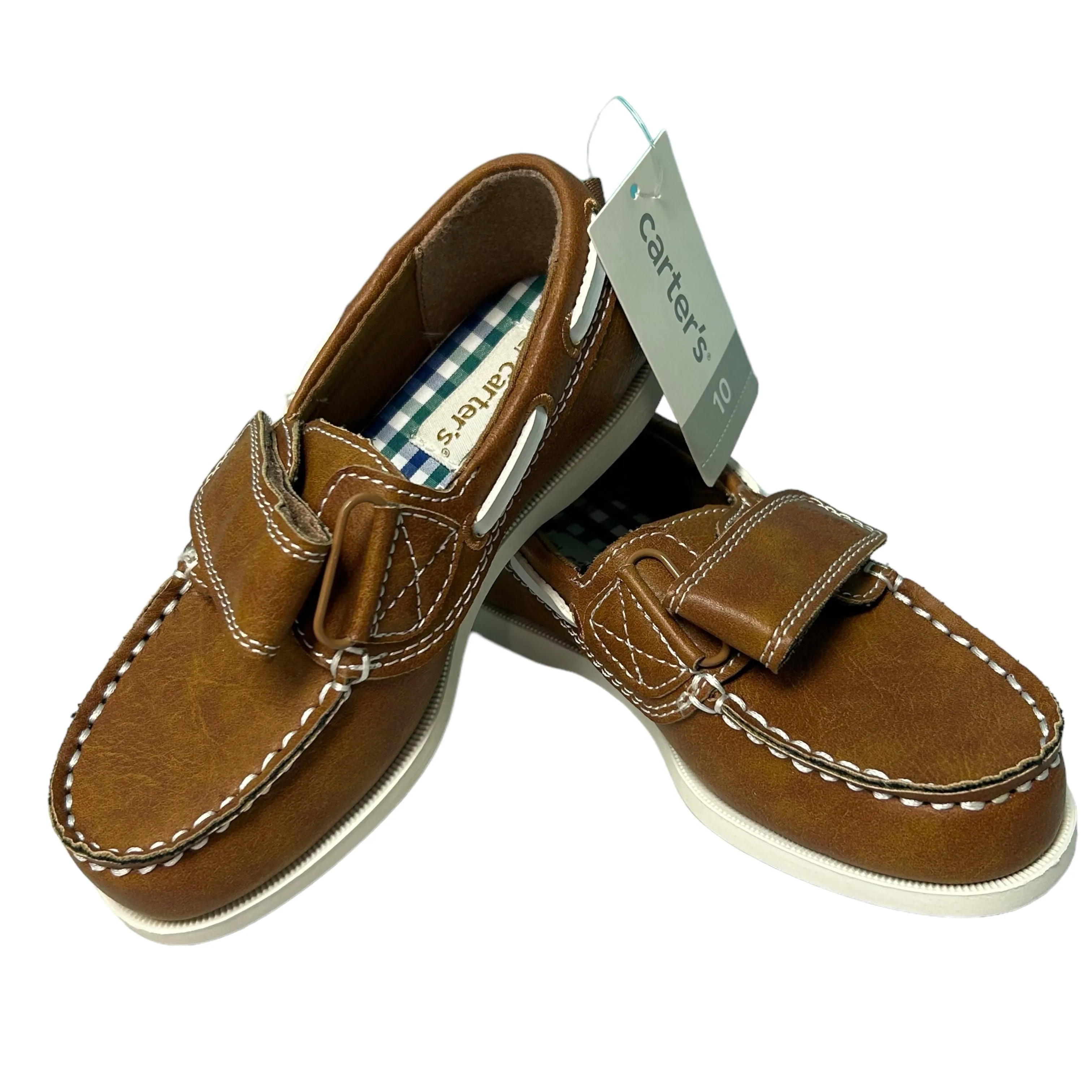 NEW! Carter's Boys Baulk Dress Shoes Size 10 Kids Brown Slip On Boat Shoes Shoes Casually Nyt Crossword Clue