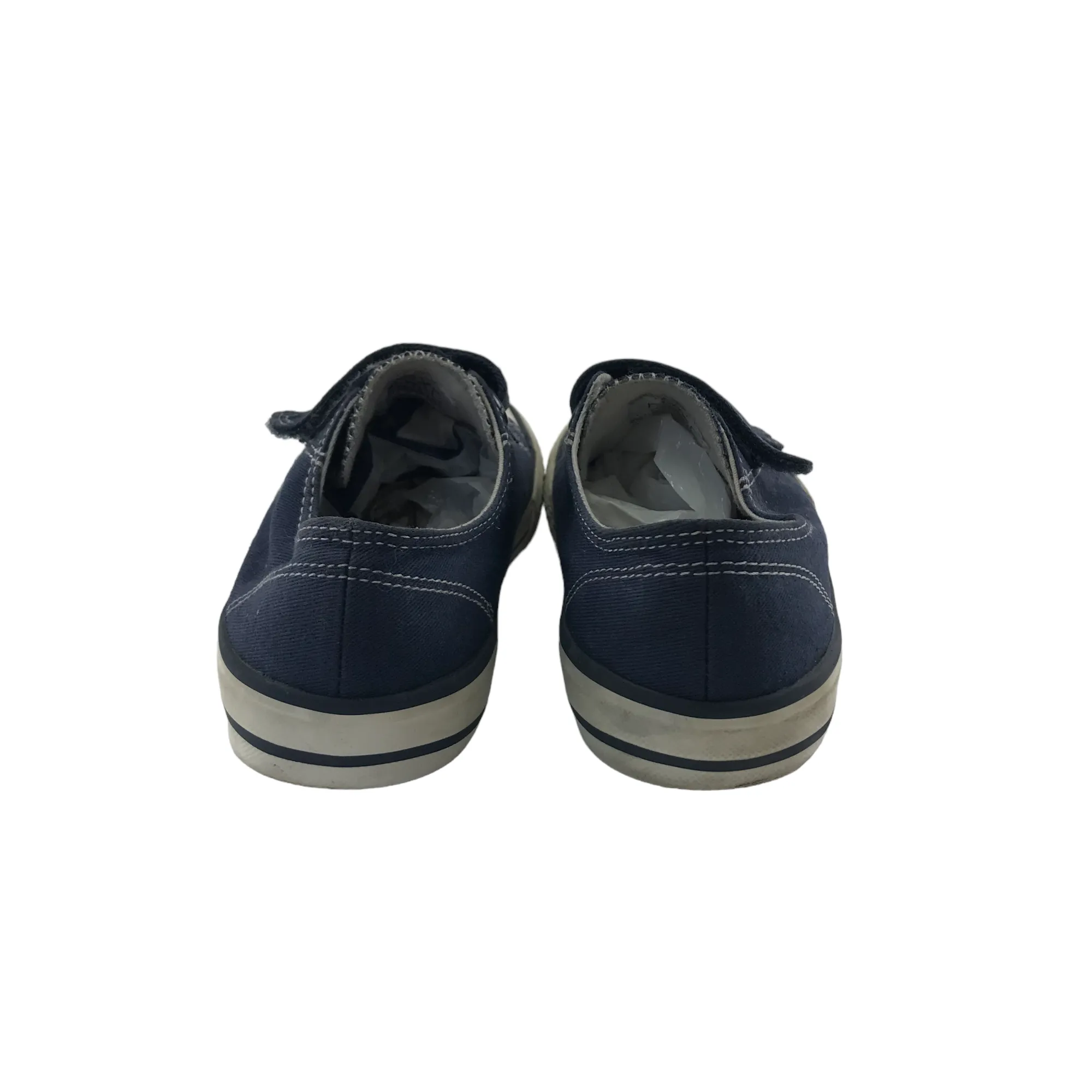 Next Trainers Shoe Size 13 Junior Blue Canvas with Straps Sneakers For Big Feet