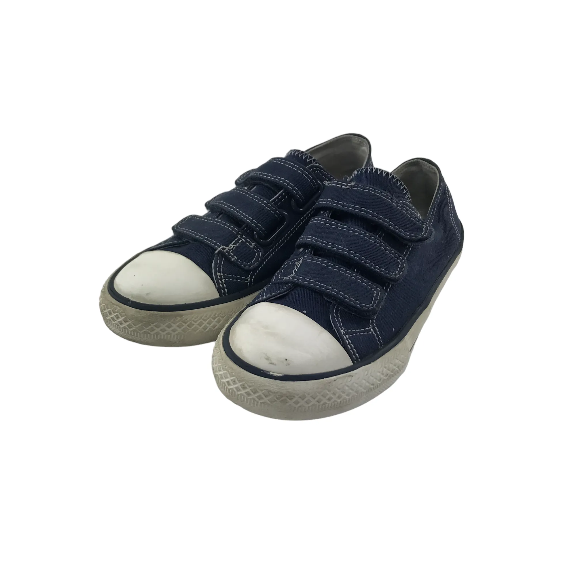 Next Trainers Shoe Size 13 Junior Blue Canvas with Straps Gorilla Glue For Sneakers