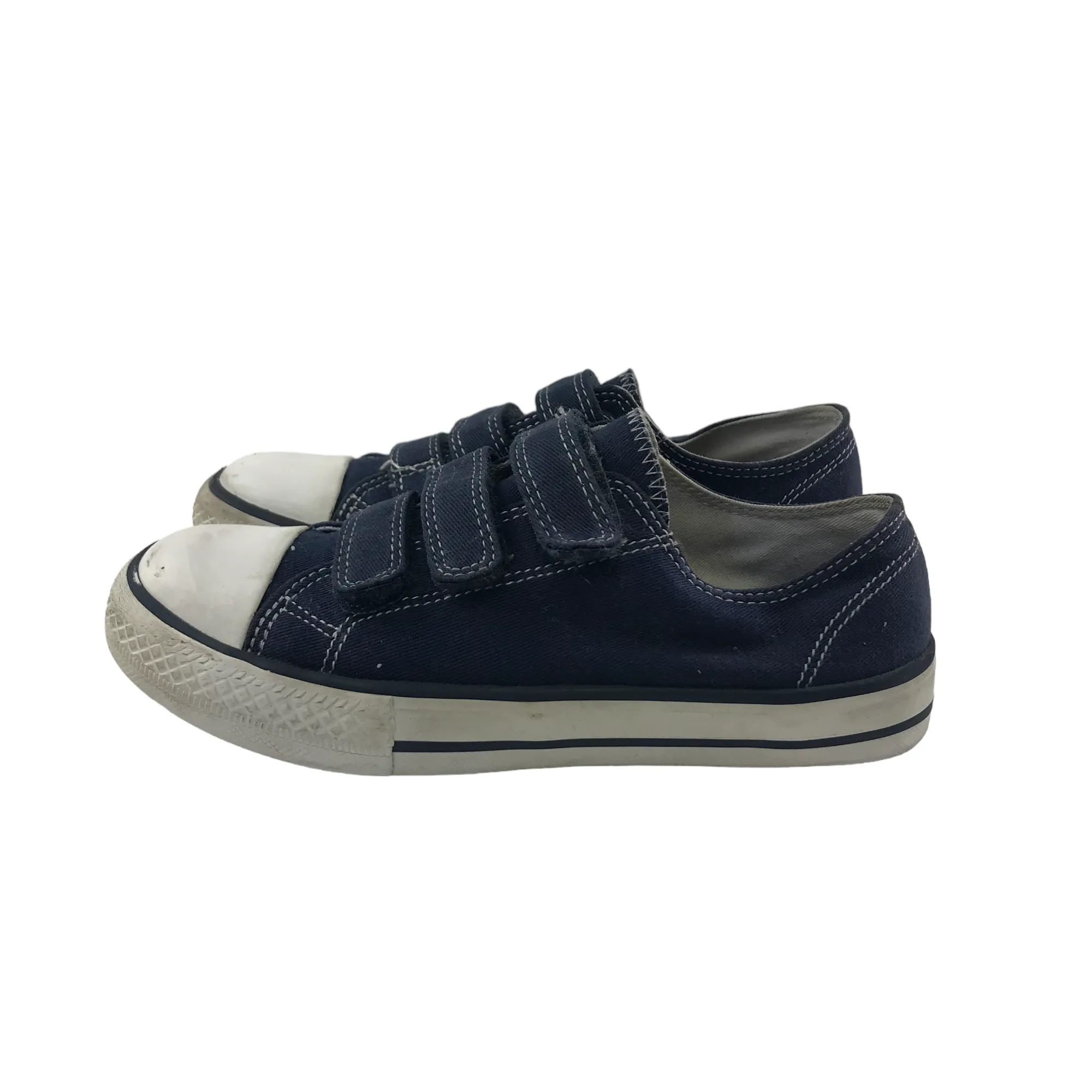 Next Trainers Shoe Size 13 Junior Blue Canvas with Straps Track Sneakers