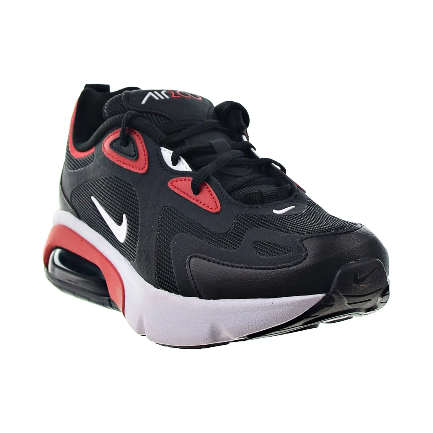 Nike Air Max 200 Big Kids' Shoes Black-White-University Red Running Shoes For Barefoot Runners