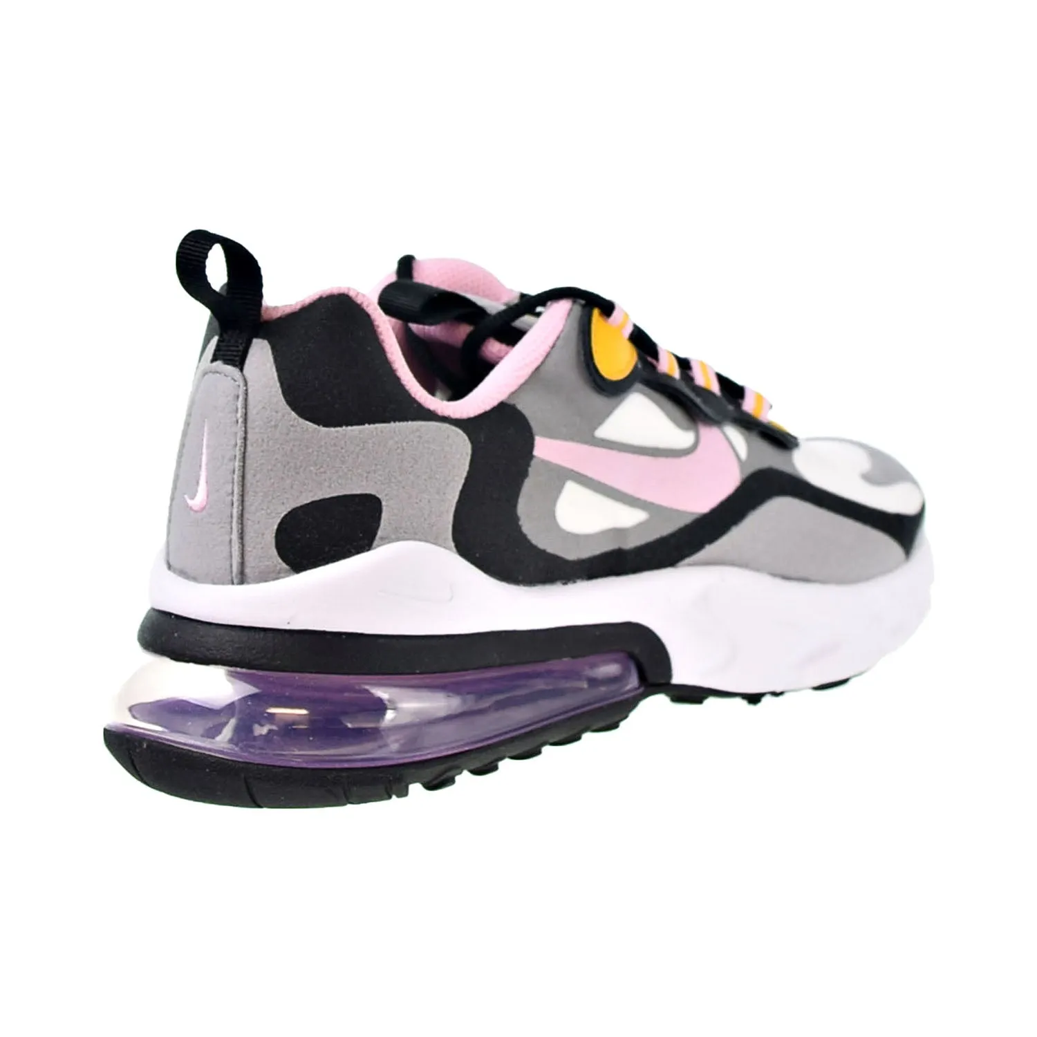 Nike Air Max 270 React Big Kids' Shoes Particle Grey-Arctic Pink-Sulfur Popular Running Shoe