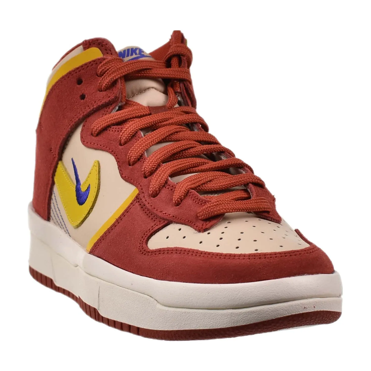 Nike Dunk High Up "Cinnabar" Women's Shoes Red-Gold Asics Cream Shoes