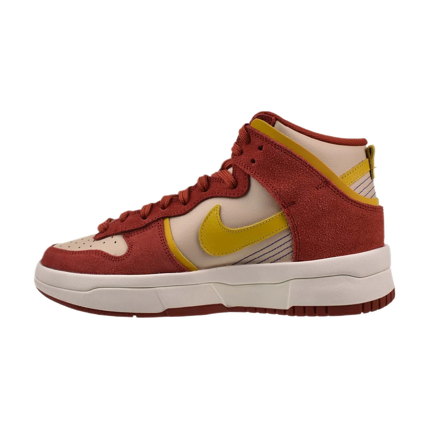 Nike Dunk High Up "Cinnabar" Women's Shoes Red-Gold Asics Shoes Latest Model