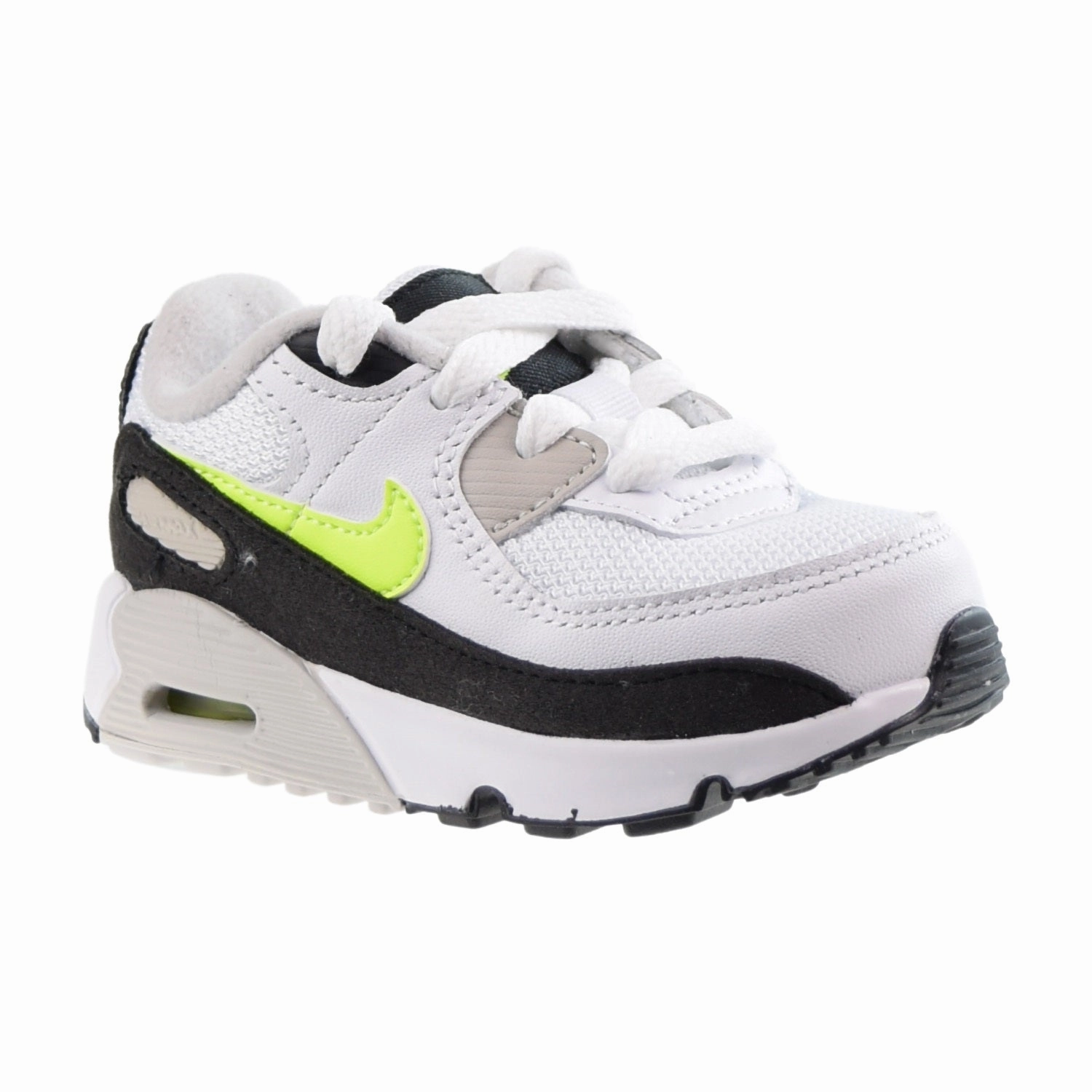 Nike Air Max 90 LTR (TD) Toddlers Shoes White-Hot Lime-Black Sizing Asics Shoes