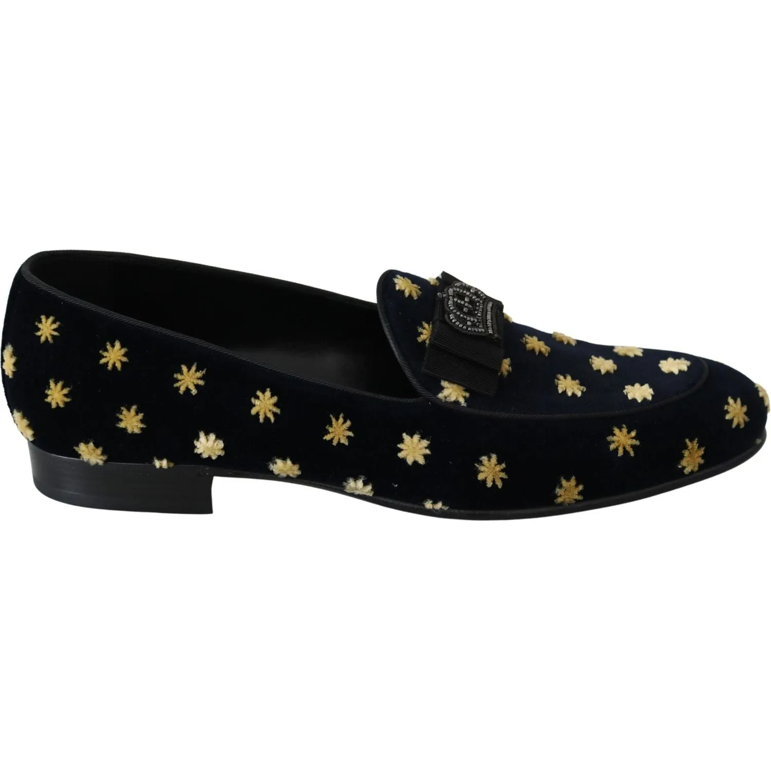 Dolce & Gabbana Blue Velvet Crown Slippers Loafers Shoes Cozy Slippers Brand With A Nut In Its Logo