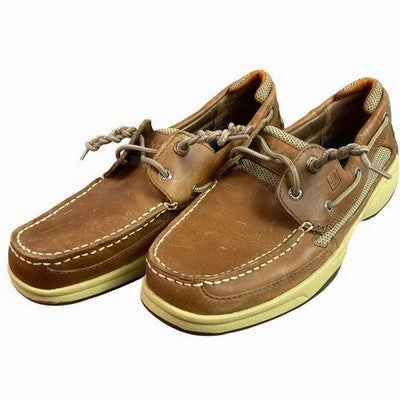 Vortak Casual Shoes Sperry Top-Sider Loafers Mens 11M Tan Leather Boat Shoes Preppy Career Everyday
