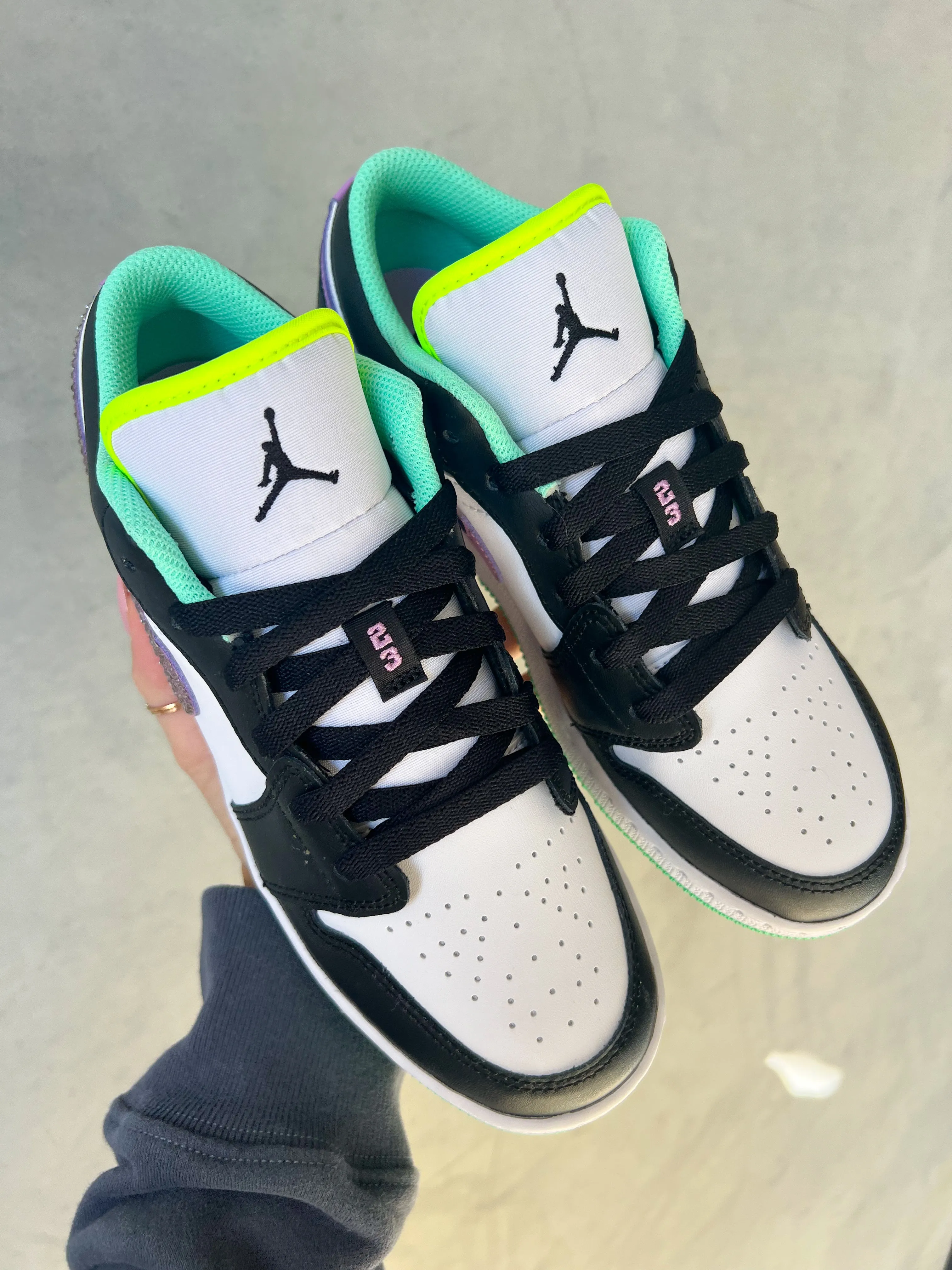 Adidas Japanese Shoes Rare Multi Colored Neon Swarovski Womens Air Jordan 1 Low Shoes