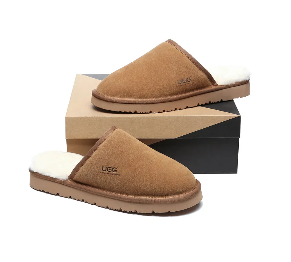 Bobs Sandals AUSTRALIAN SHEPHERD UGG Slippers Men Sheepskin Wool Scuff Cruz