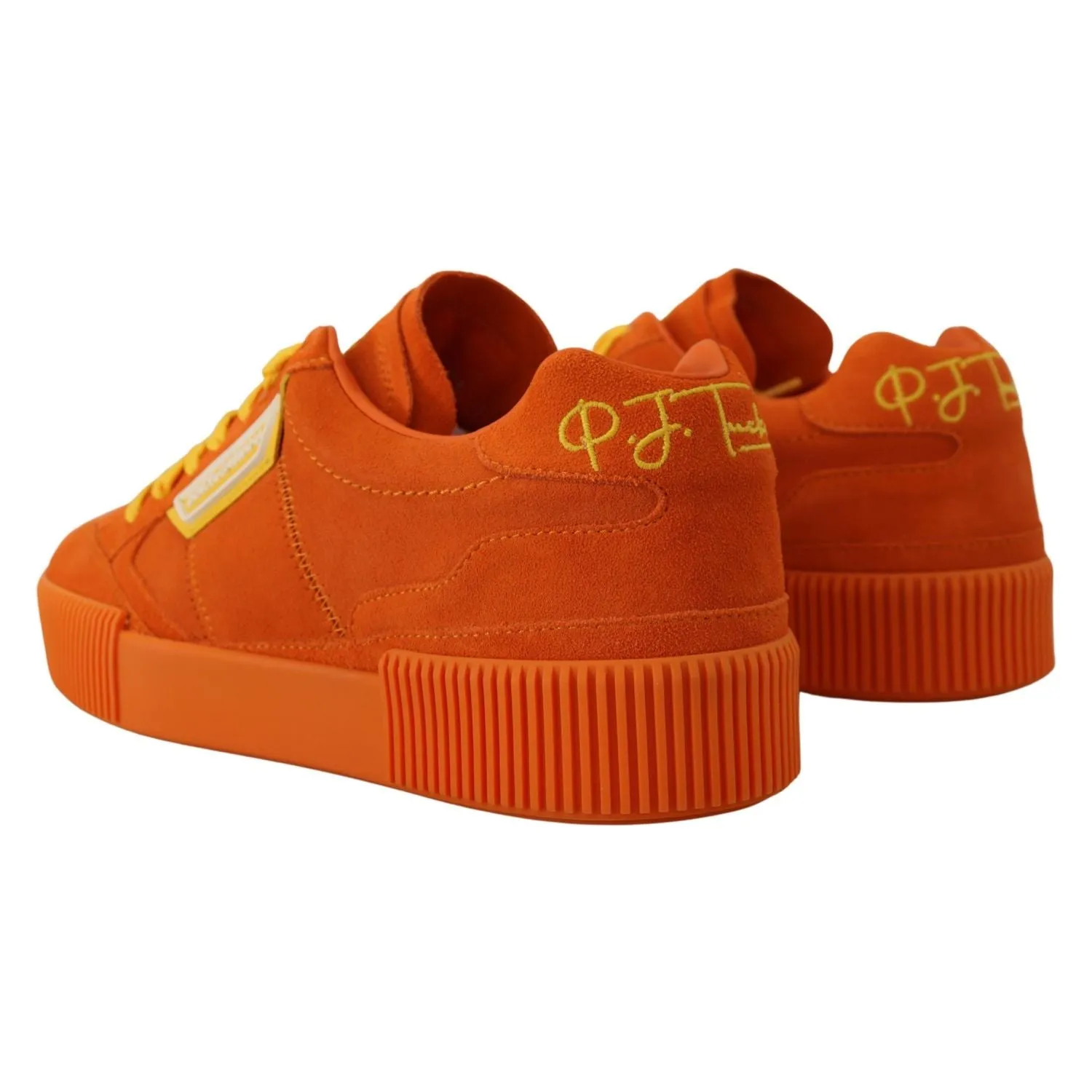 Best Sneakers For Europe Dolce & Gabbana Orange Leather P.j. Tucker Sneakers Shoes