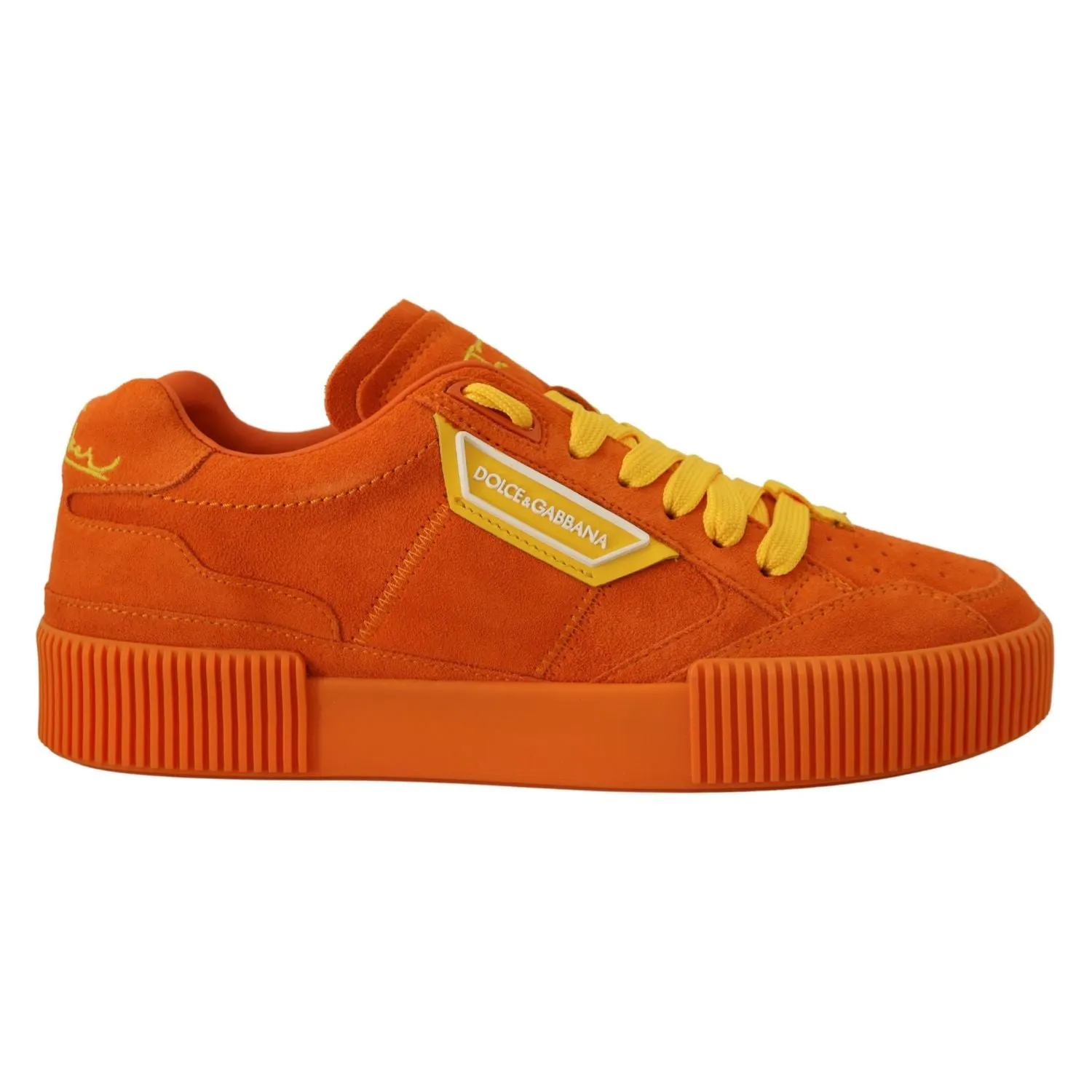 Dolce & Gabbana Orange Leather P.j. Tucker Sneakers Shoes Go Walk Sneakers