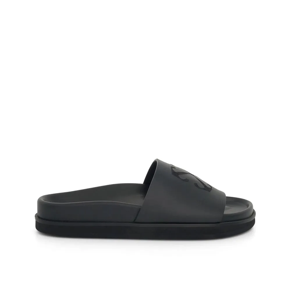 Tulum Sandals Off-White Black Rubber Slippers