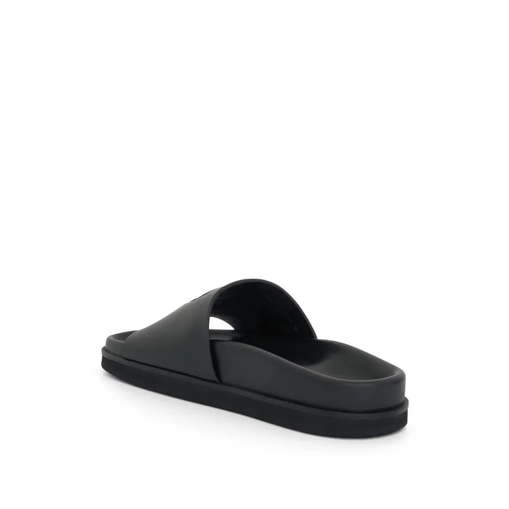 Sandals For Size 15 Off-White Black Rubber Slippers