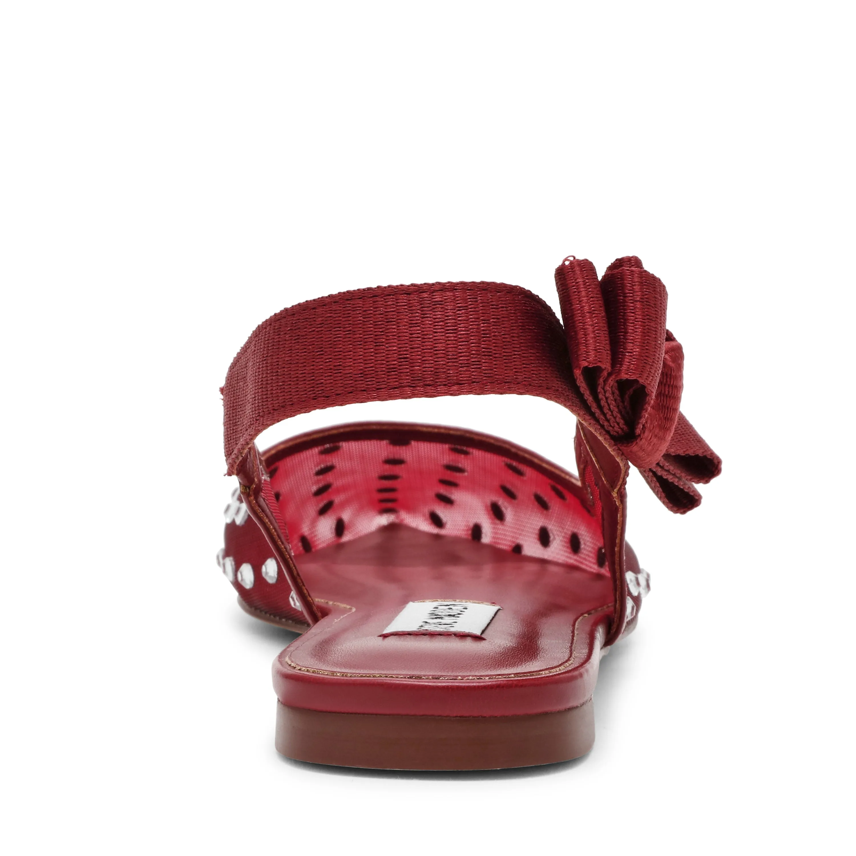 Flat Shoes For Squats OLYVIA-R CHERRY RED FLAT SANDALS