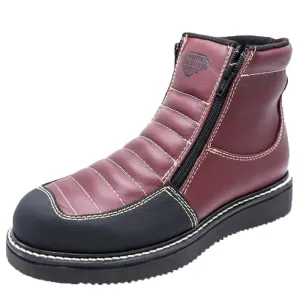 Good Work Boots Zapatos de Trabajo Cuero Original con Doble Zipper Color Vino WD
