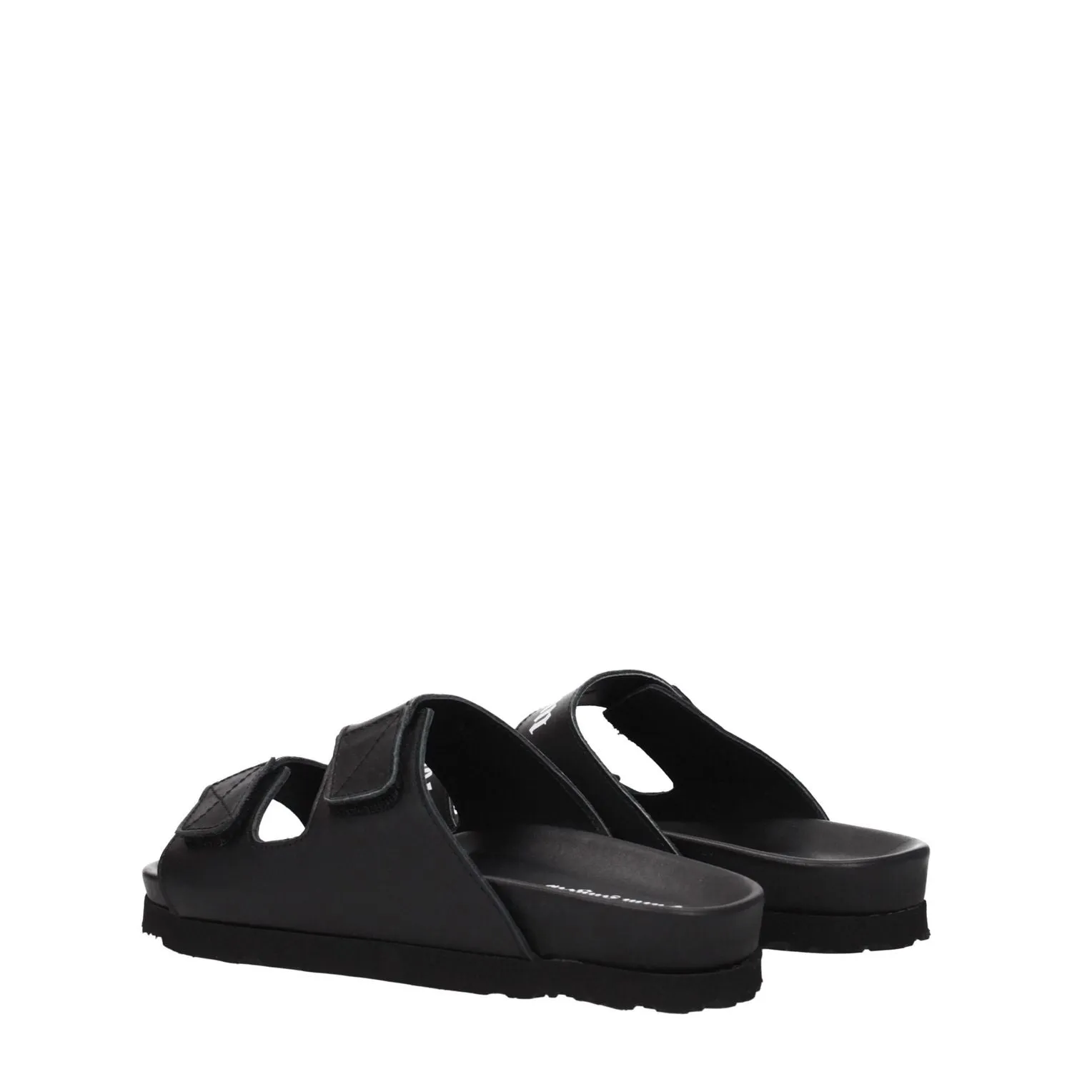 Good Nursing Shoes Palm Angels Black Leather Flat Sandals