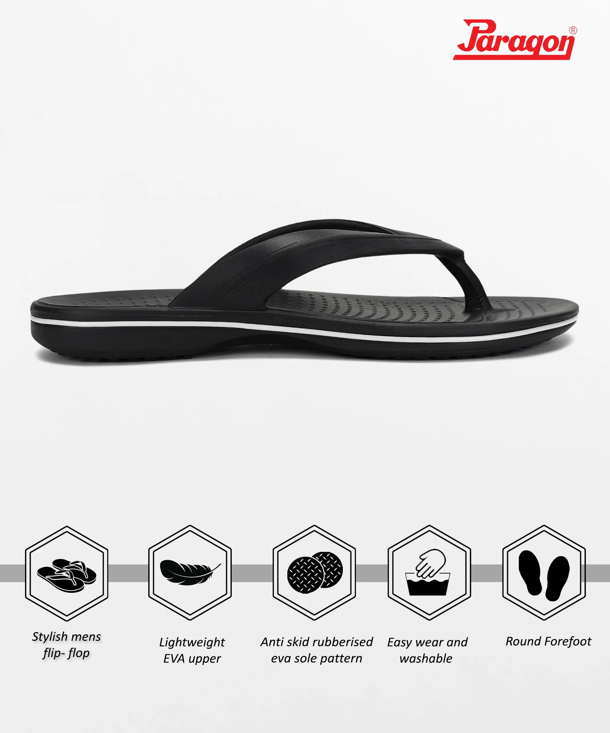 Paragon EVK1129G Men Stylish Lightweight Flipflops | Casual & Comfortable Daily-wear Slippers for Indoor & Outdoor | For Everyday Use Ankle Straps For Flip Flops
