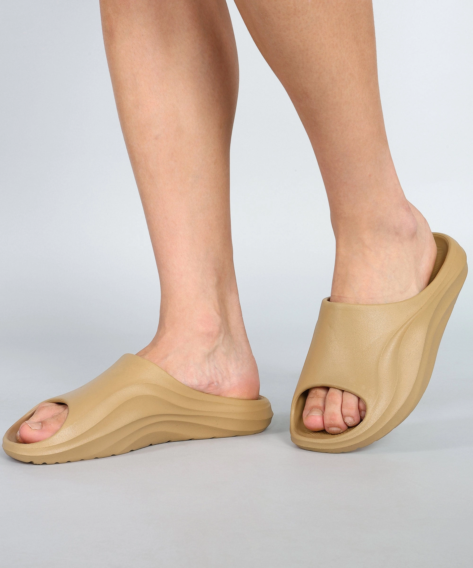 Sparkly Flip Flops For Wedding Paragon EVK10926G Men's Waterproof Beige Sliders with Comfortable Sole