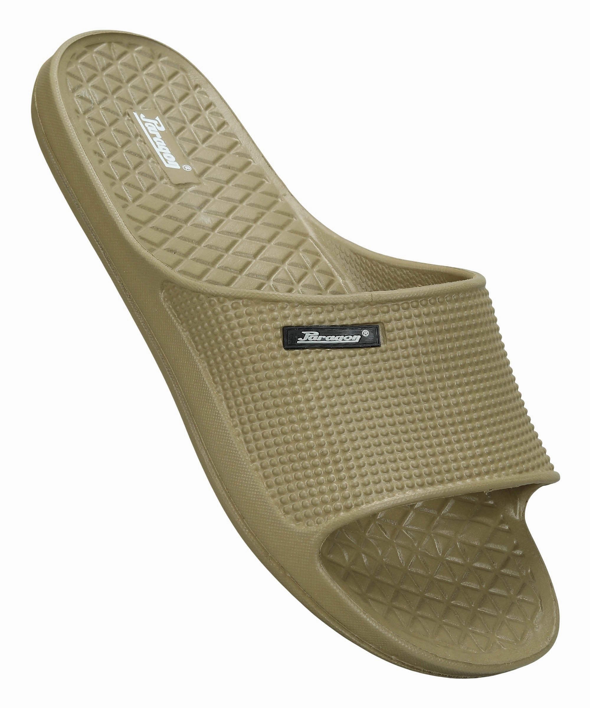 Paragon Men's Beige Sliders with Comfortable & Durable Sole Best Flip Flops For Bad Knees