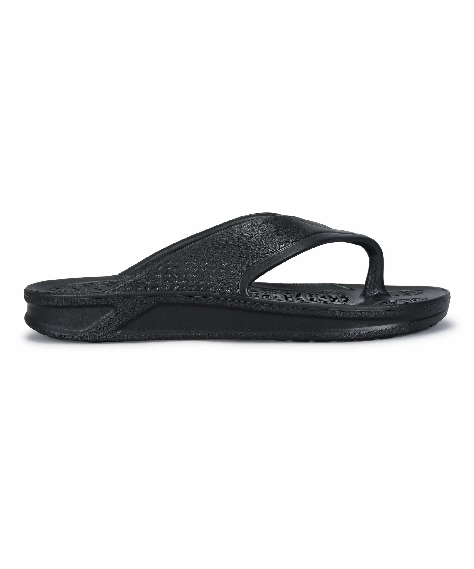 Paragon Men's Black Slippers | Comfortable Everyday Use Slippers Nusole Flip Flops