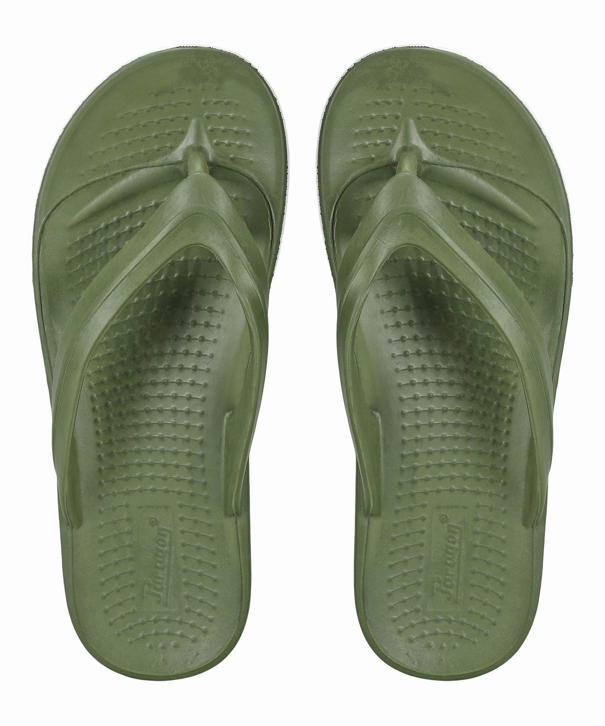 Paragon Men's Lightweight Olive Green Flip Flops for Everyday Use Discontinued Box Flip Flops