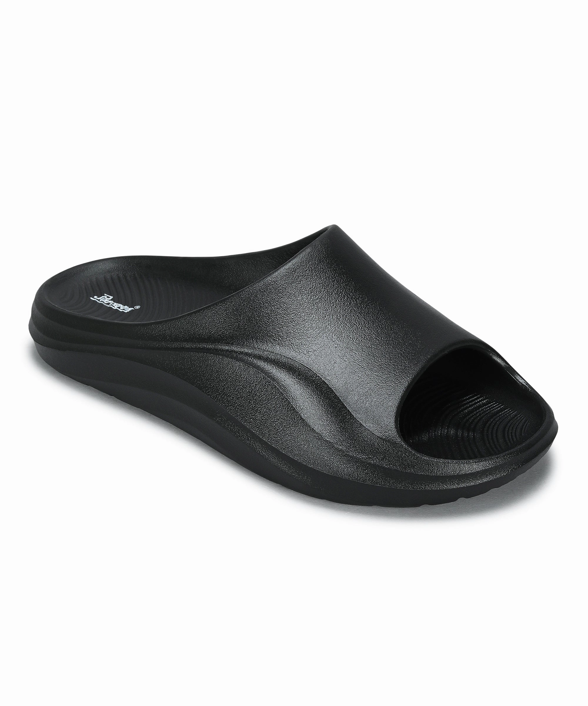 Paragon Men's Waterproof Black Sliders with Comfortable Sole Cheap Flip Flops