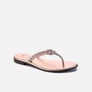 Shoes That Are Flat Peach Casual Slippers For Girls 0730328