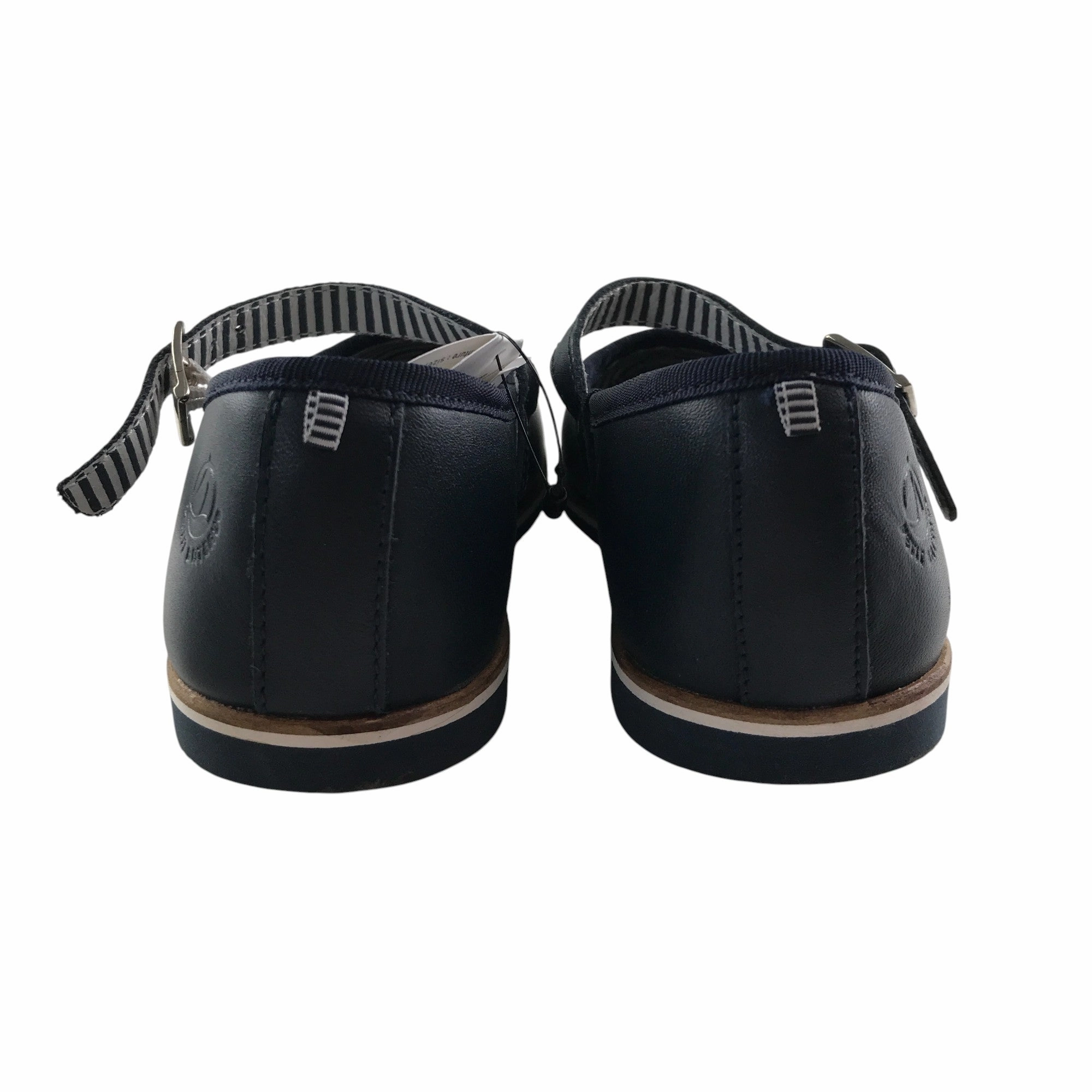 Petit Bateau mary janes shoe size 12.5 junior navy leather with strap Casual Shoes To