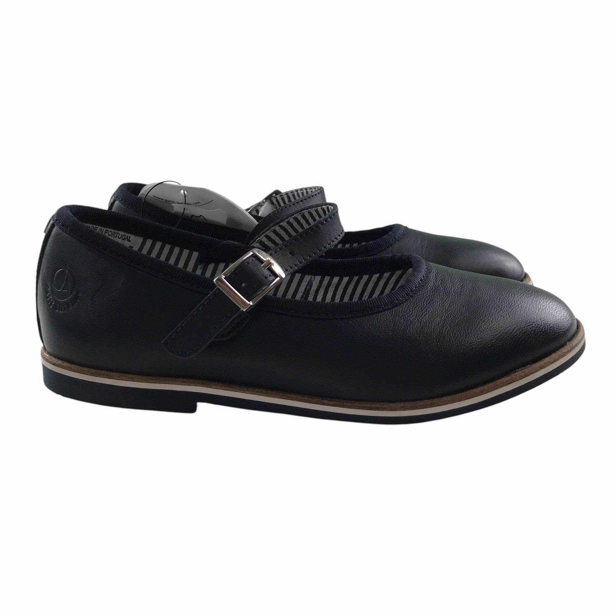 Petit Bateau mary janes shoe size 12.5 junior navy leather with strap Casual Shoes For Khaki Pants