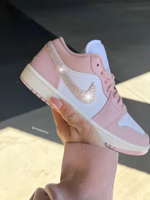 Pink Blush Swarovski Womens Air Jordan Retro 1 Low Shoes Adidas Campus Athletic Shoes