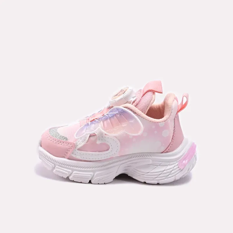 Flat Sole Training Shoes Pink Jogger Shoes for Baby 0750314