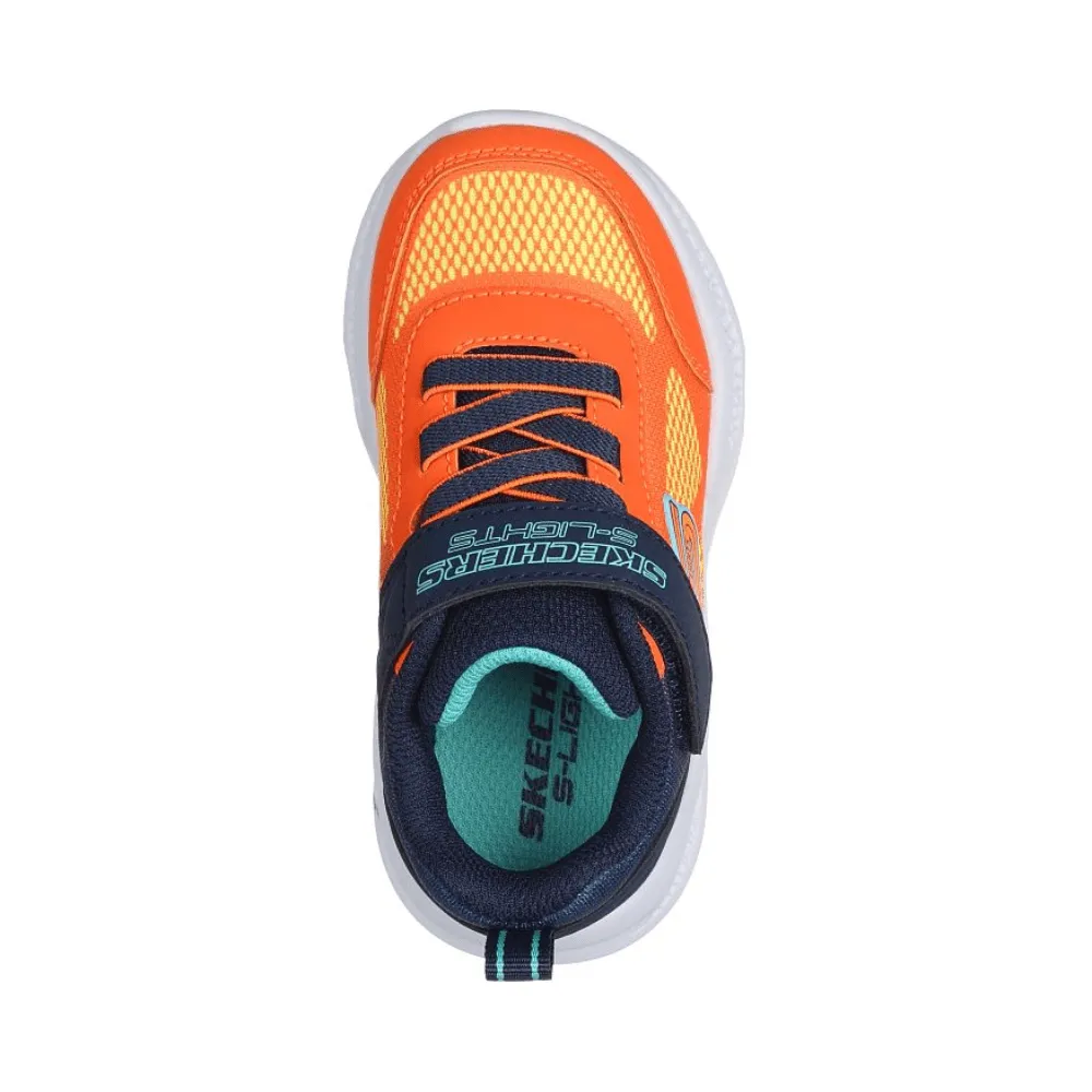 Good Walking And Running Skechers Meteor Lights Big Kids Navy Orange Running Sneakers