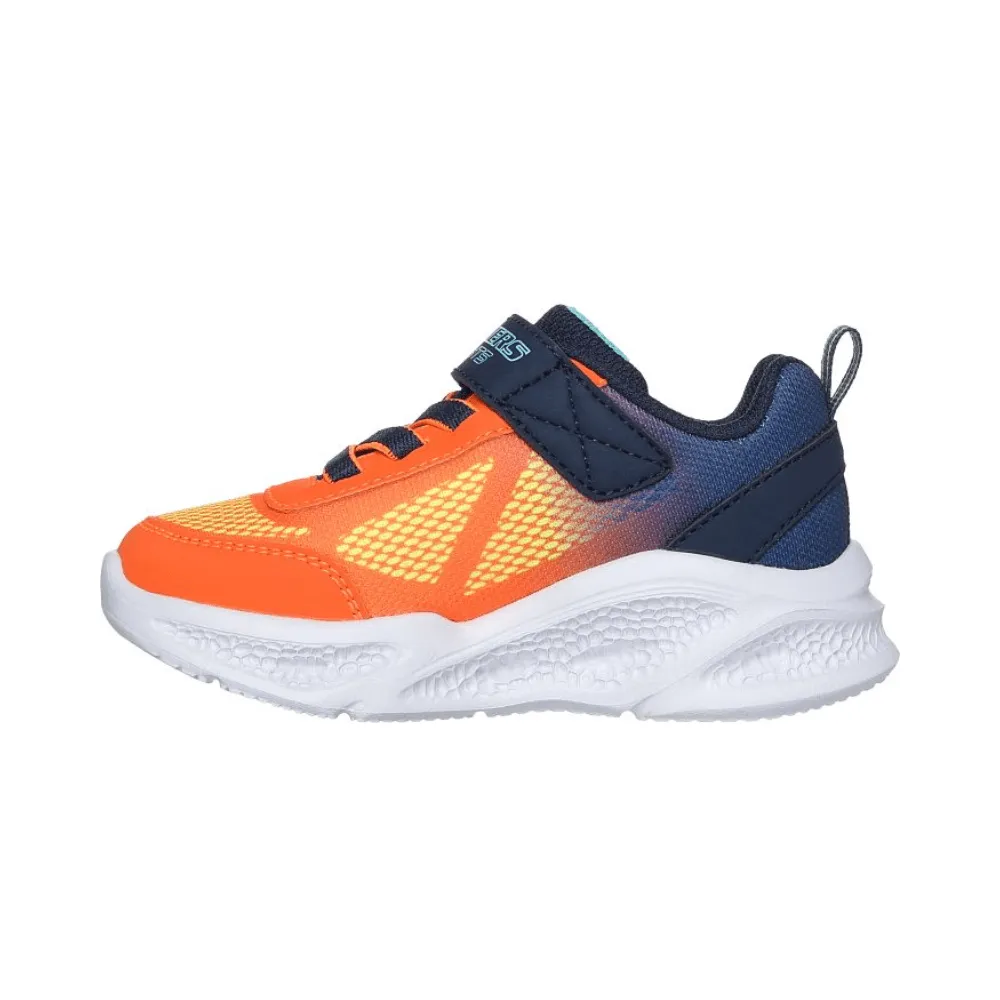 Tourist Walking Shoes Skechers Meteor Lights Big Kids Navy Orange Running Sneakers