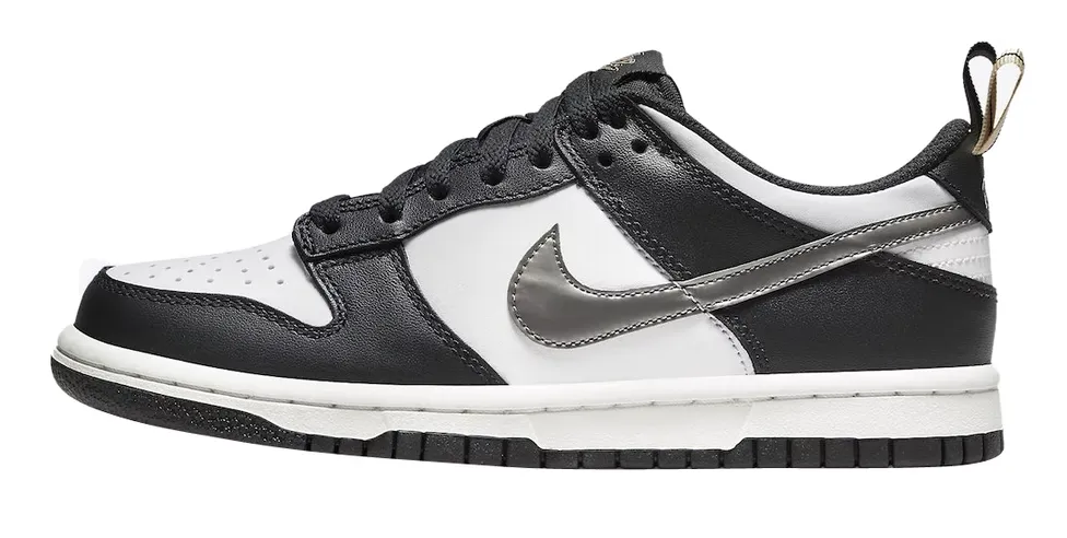 Nike Dunk Low "Black White Metallic" GS Asics Gel Game Tennis Shoes Review