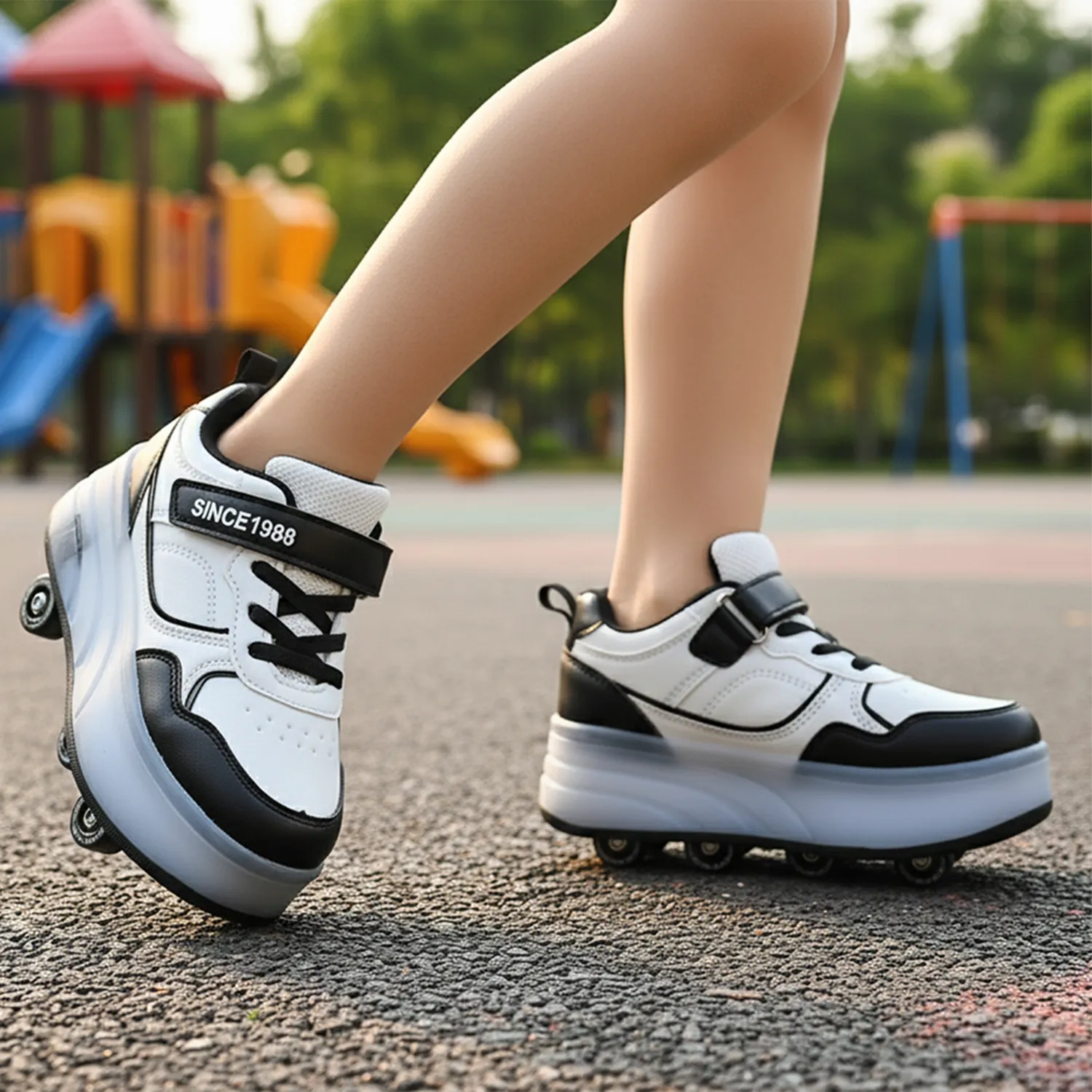 Ankle Support Best Skate Roller Skate Walking Shoes With Four-wheel & Multi Lights