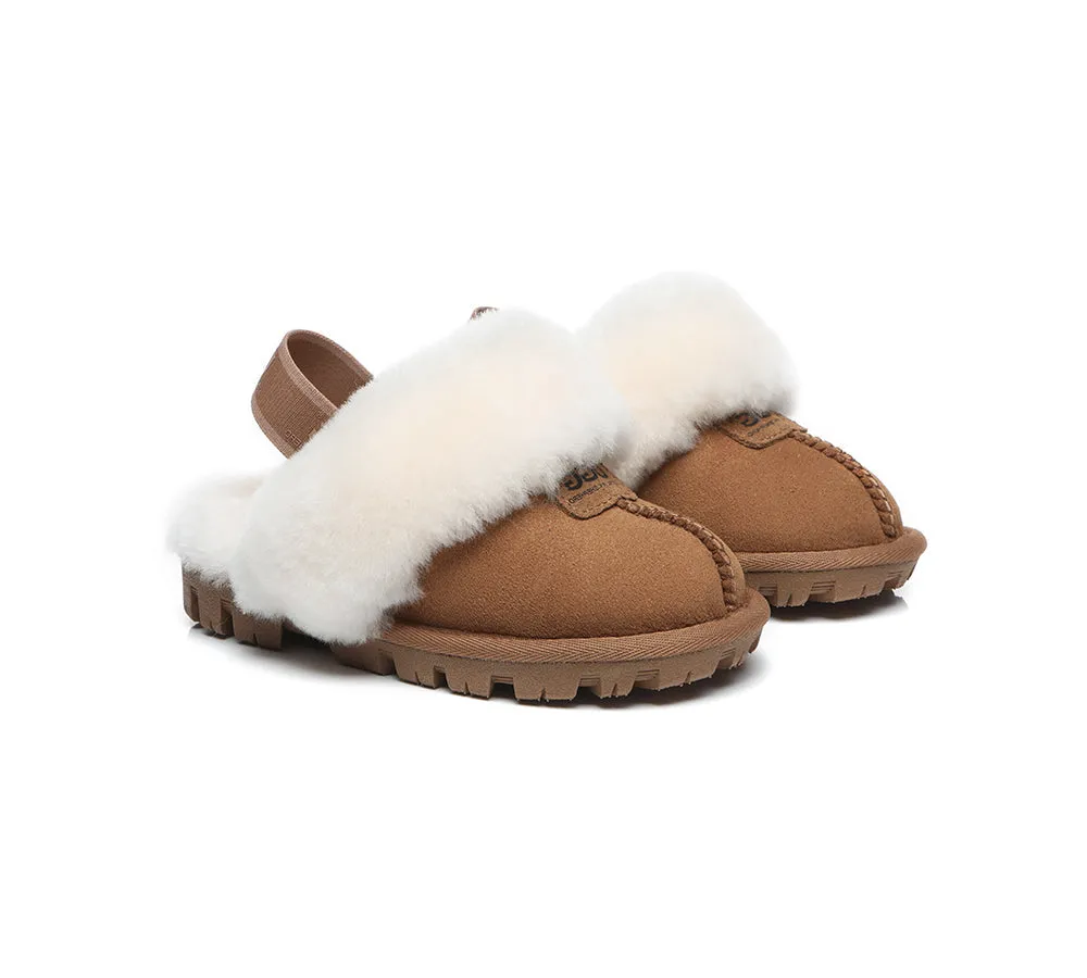 Duck Slippers AUSTRALIAN SHEPHERD UGG Slippers Kids Sheepskin Wool Slingback Suzie