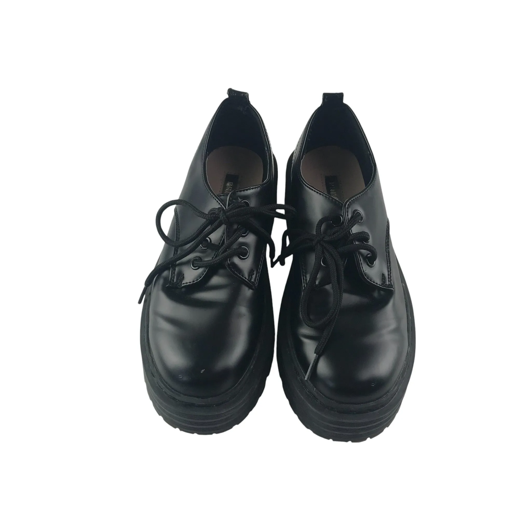 Primark shoes shoe size 3 black synthetic leather chunky low tops with laces White Half Casual Shoes