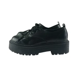 Primark shoes shoe size 3 black synthetic leather chunky low tops with laces Wallis Casual Slip On Shoes
