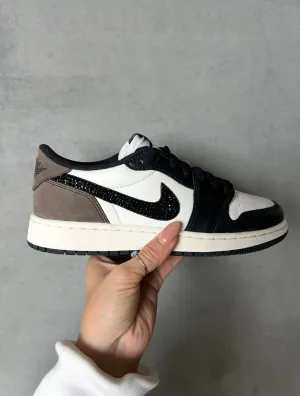 Rare Coffee and Black Swarovski Womens Air Jordan 1 Low Shoes Adidas Run Falcon 3.0 Shoes