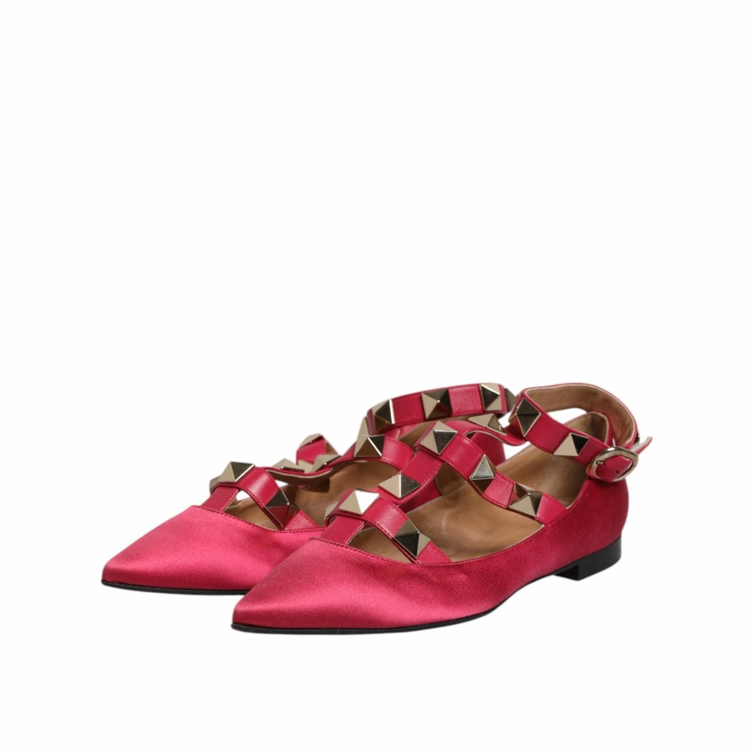 Prosperine Red Gold Studded Pointed Toe Ballet Flats Shoes Payless Shoes Flats