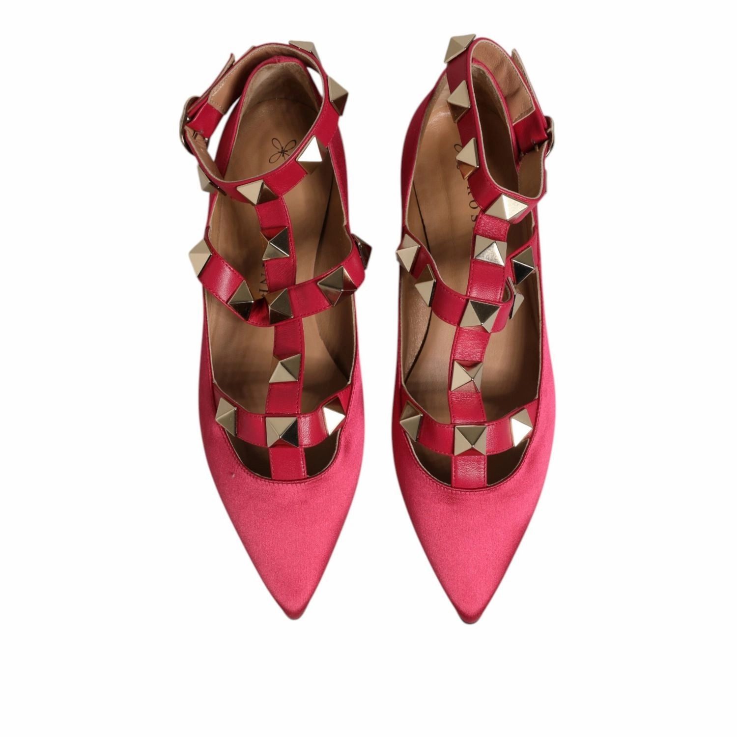Lace Shoes Flats Prosperine Red Gold Studded Pointed Toe Ballet Flats Shoes