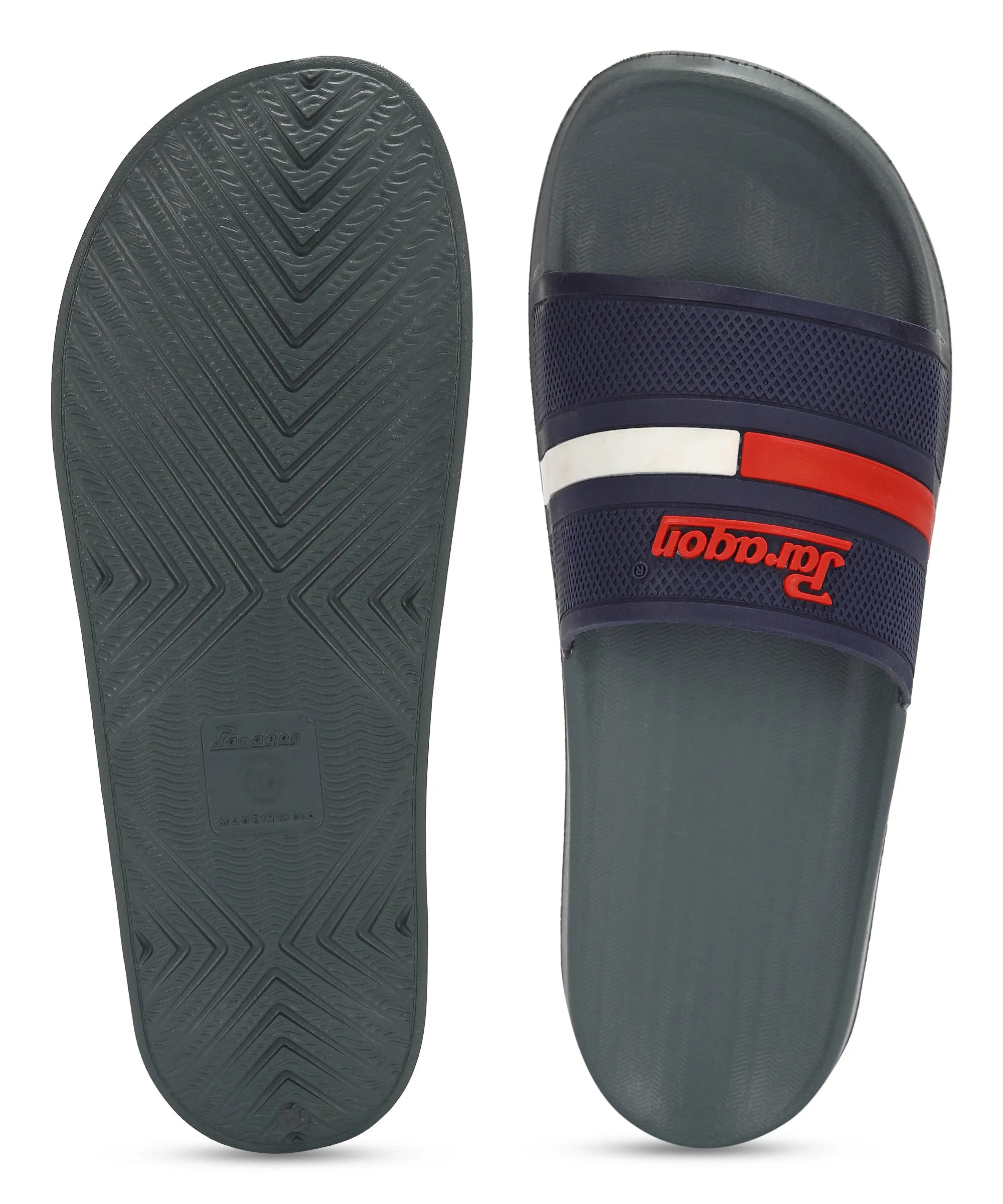 Paragon EVK10917G Men Casual Sliders | Stylish Trendy Lightweight Slides | Casual & Comfortable Slippers | Everyday Use Flip Flops With Bling