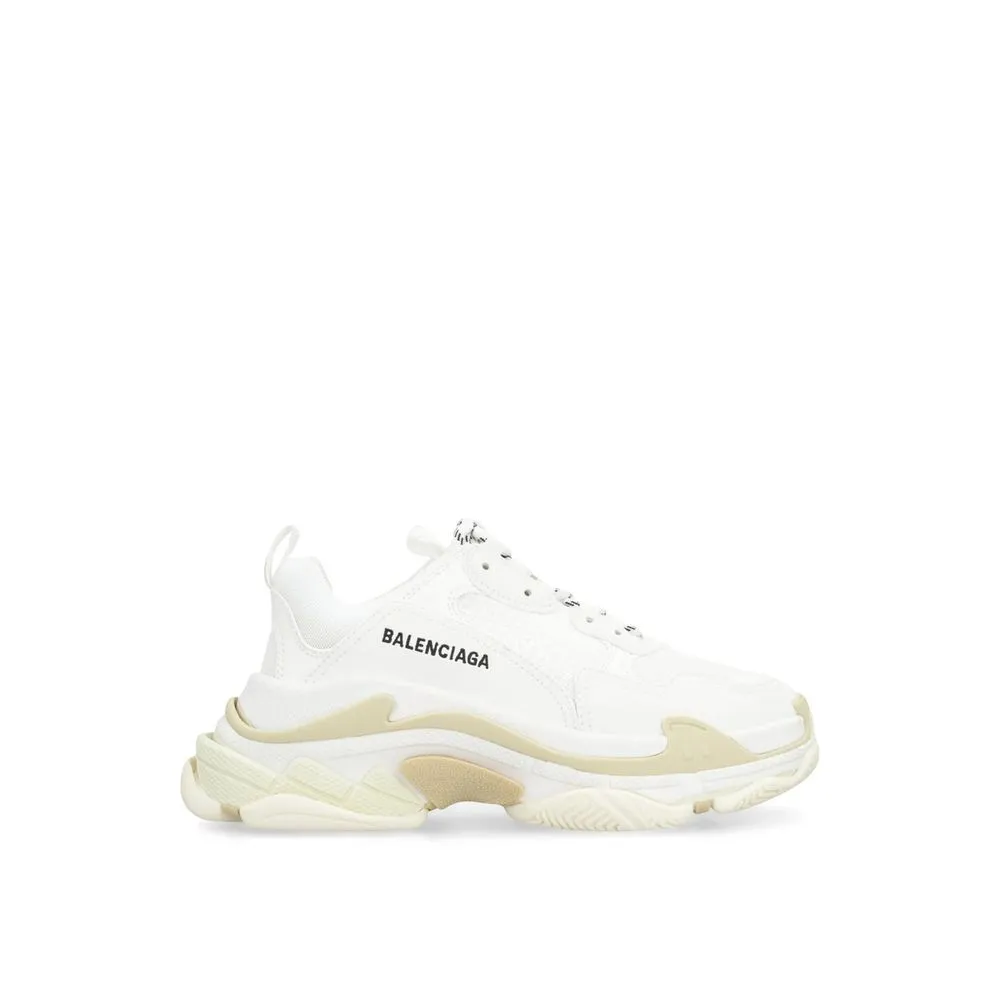 Balenciaga White Calfskin Chunky Sneakers Made In Usa Sneakers