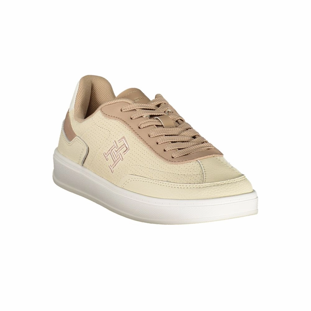 Casual Shoes Low Top Tommy Hilfiger Beige Leather Women Sneaker